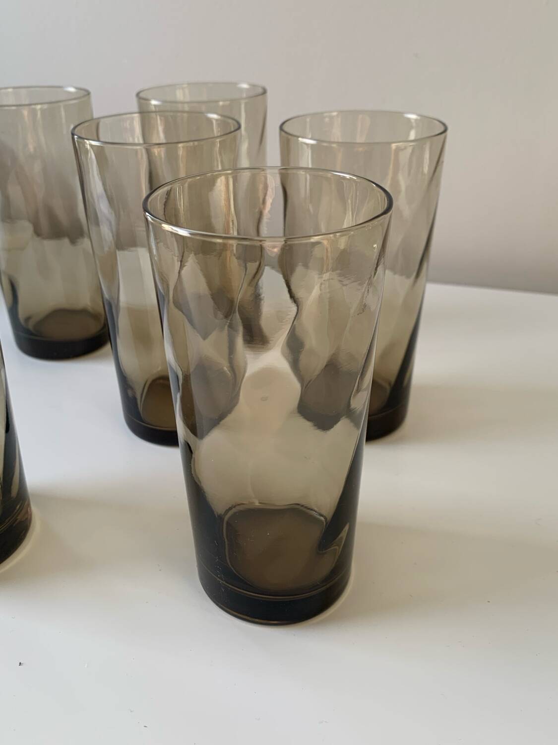 Vintage smoked glass glasses
