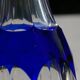 St. Louis BristoL pattern cut crystal liqueur set with blue overlay