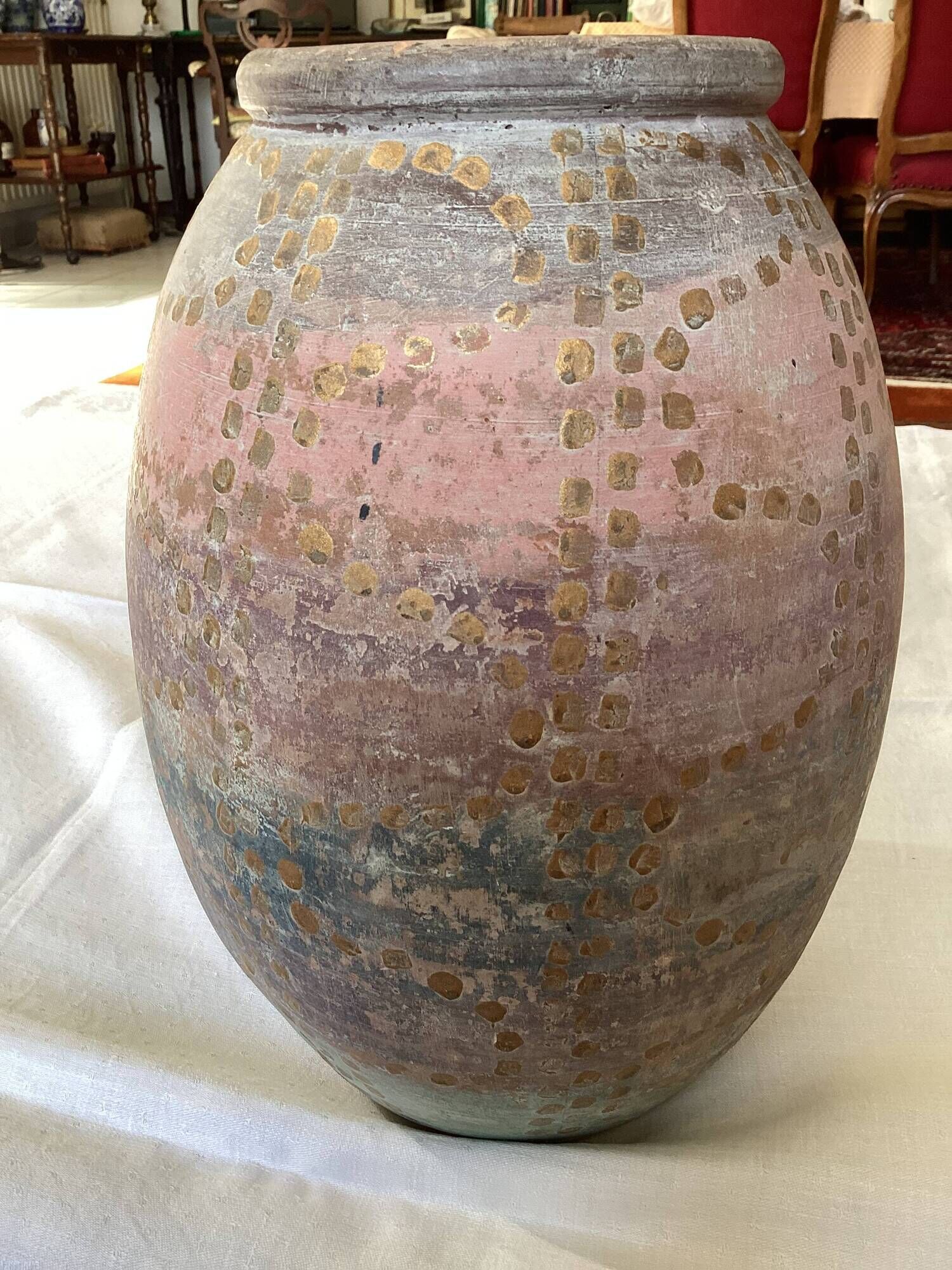 Vintage ceramic artisanal vase dimensions: height-30 cm-diameter-22 cm