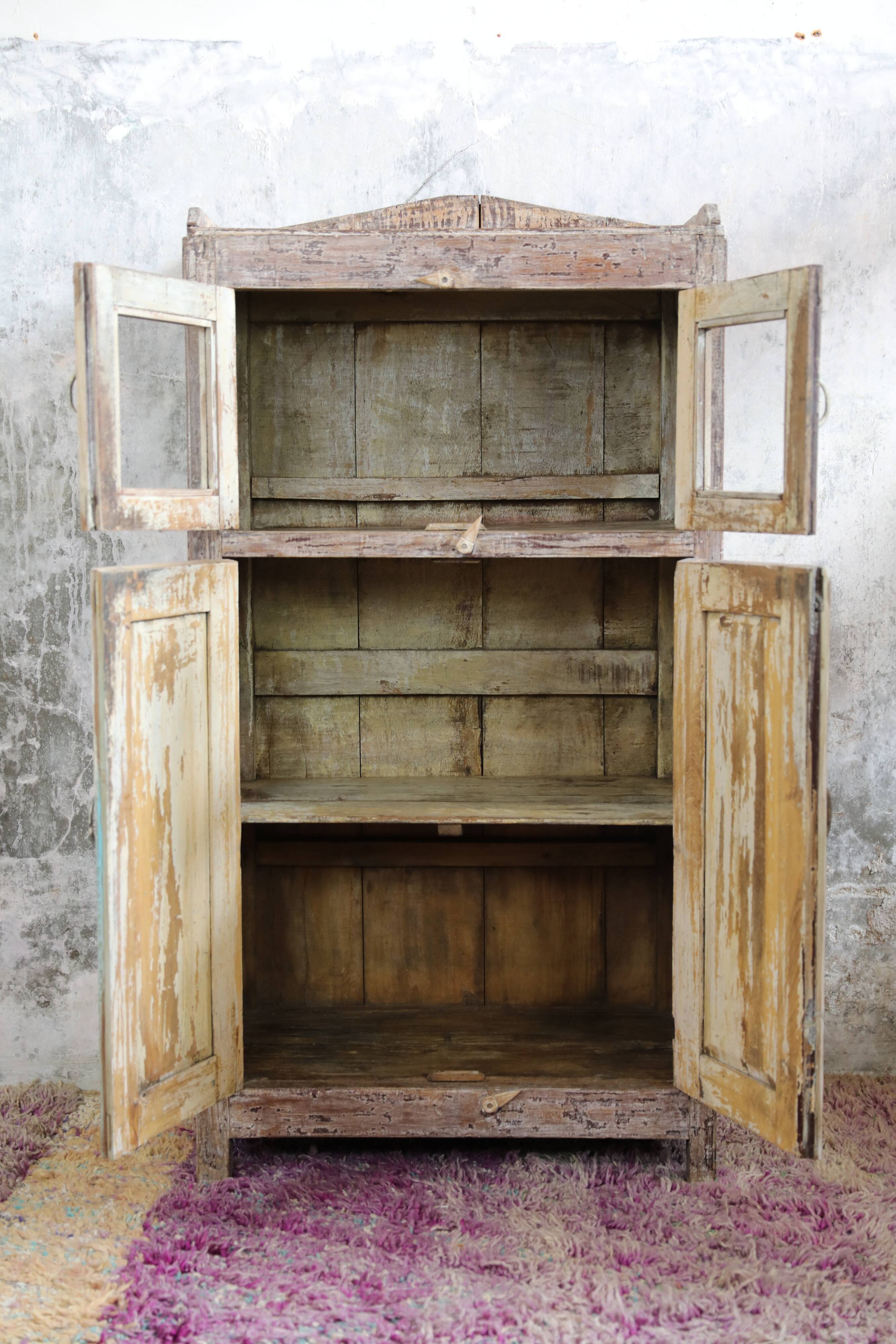 Meuble indien Vaisselier 4portes en 2 parties