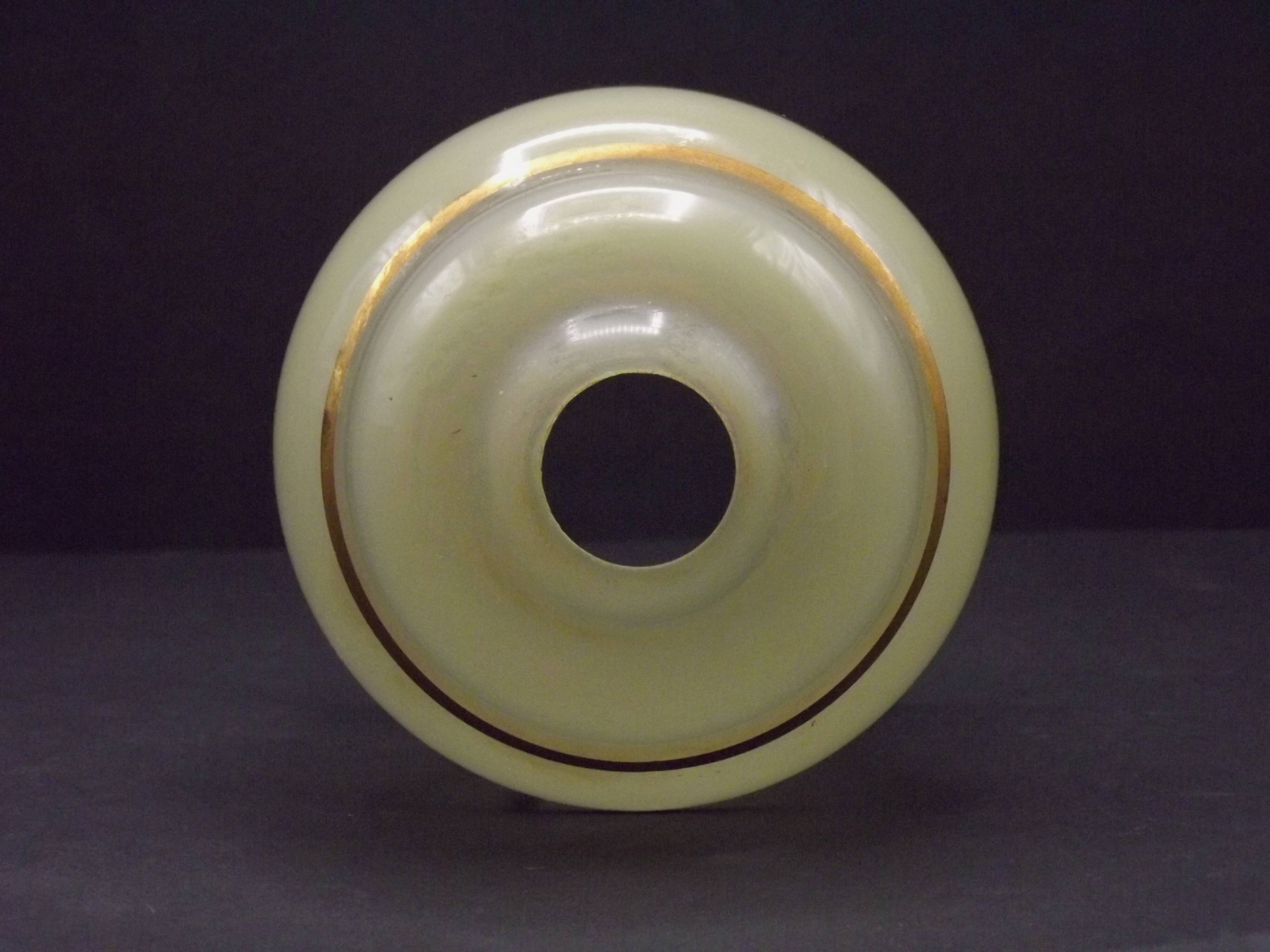 French vintage yellow Art Deco replacement shade with gold detailing 0081.