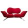 Postmodern Convertible Sofa in Red Fabric attributed to Bonaldo, Italy, 1980s