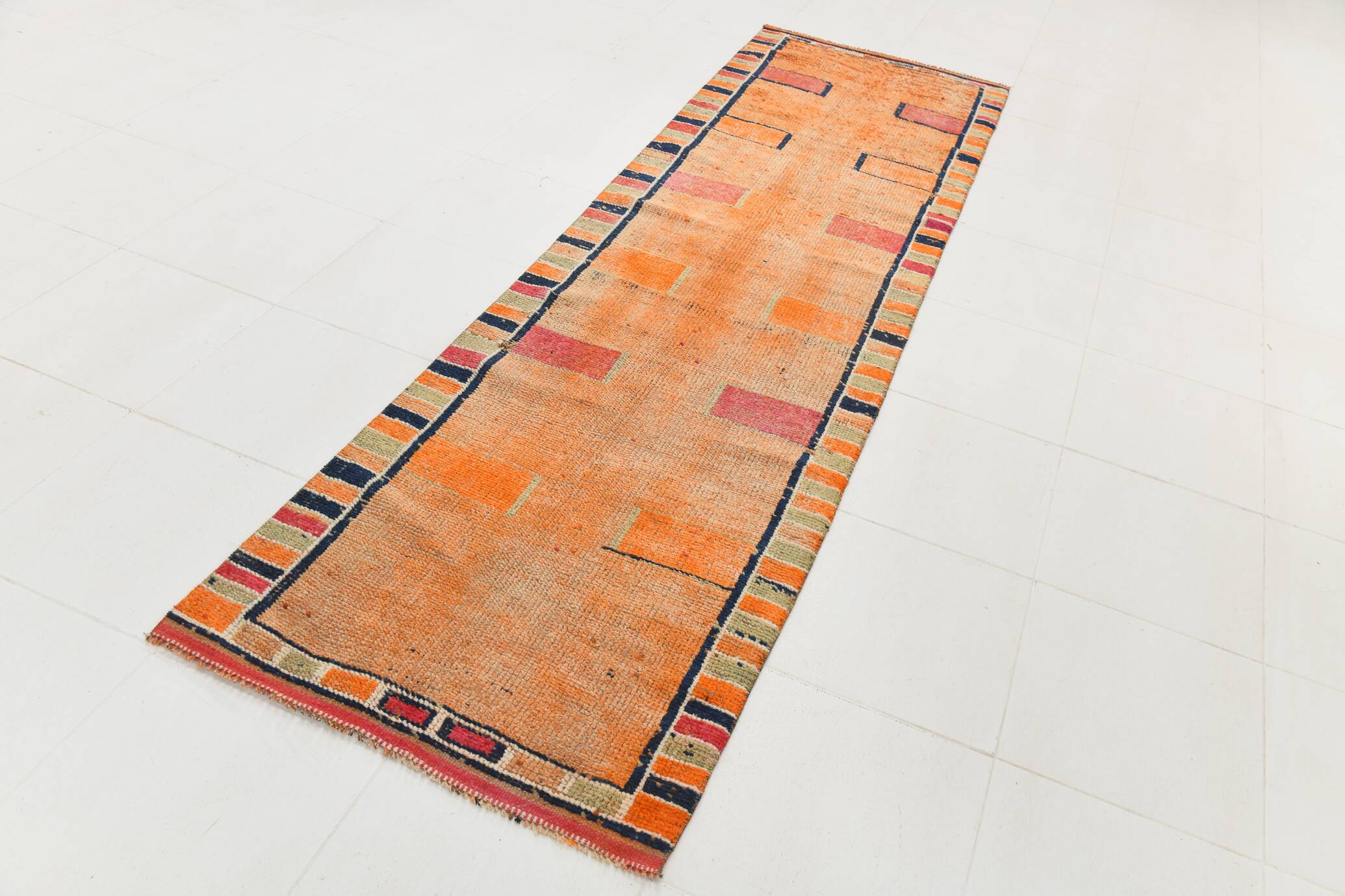Vintage Mid Century Modern Super Soft Runner Rug, 86x302Cm