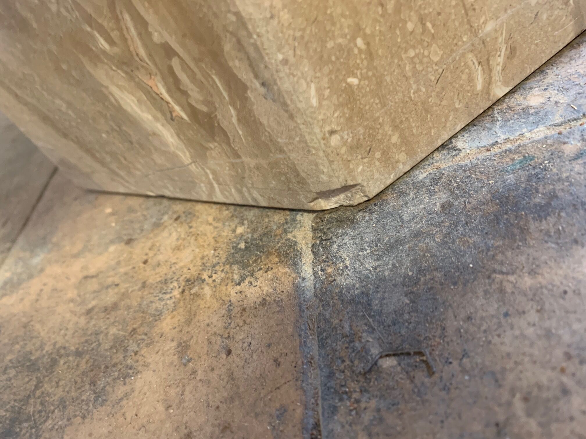 Vintage travertine coffee table duo