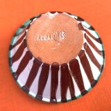 1960s Vallauris glazed ceramic striped bowl