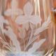 Half-pint mug engraved with floral motifs and with an amber glass handle