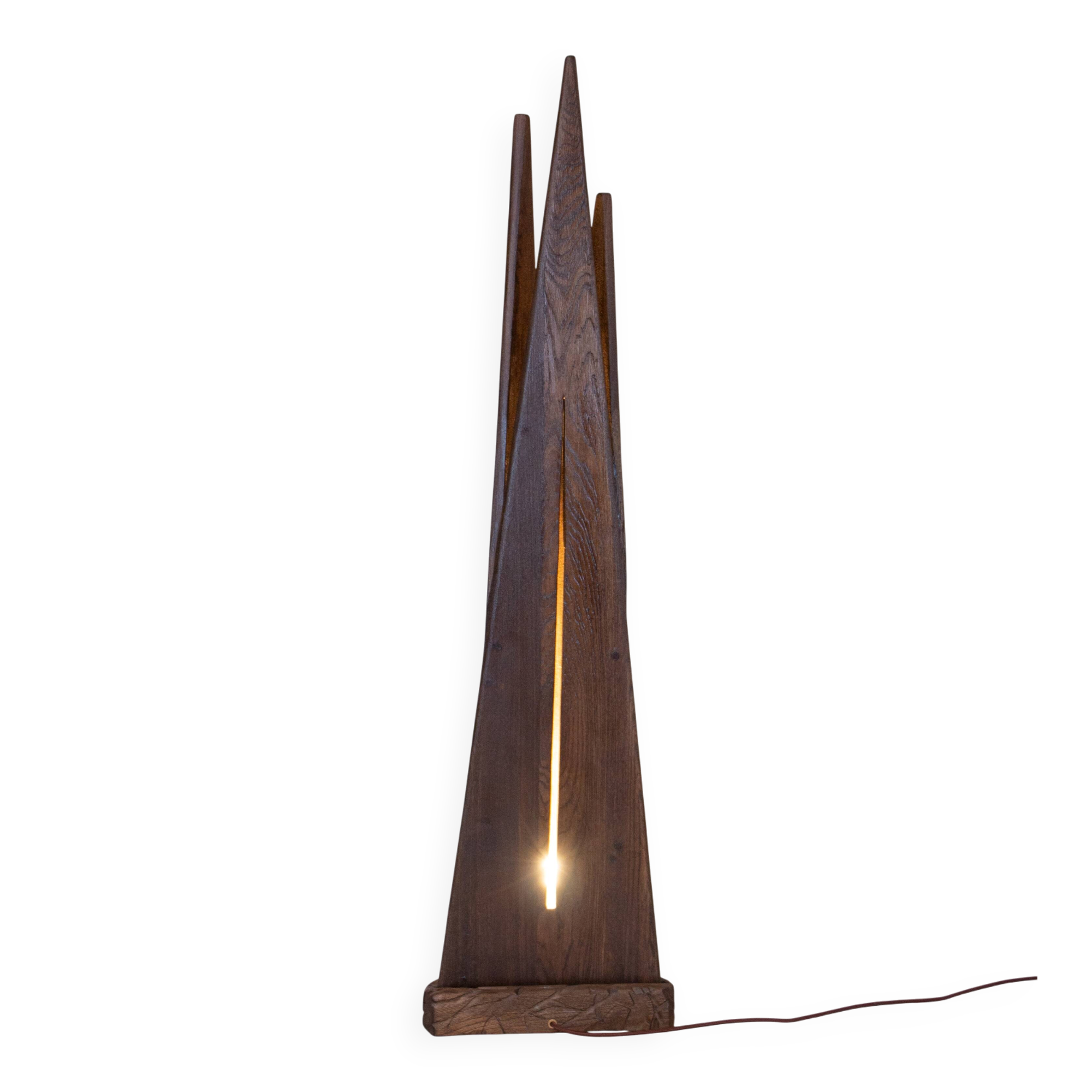 Sculptural Solid Wood Floor Lamp Post-Modern Light STRATA by Flowlight UK