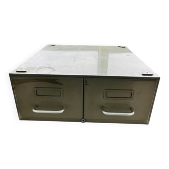 Metal filing cabinet with 2 drawers