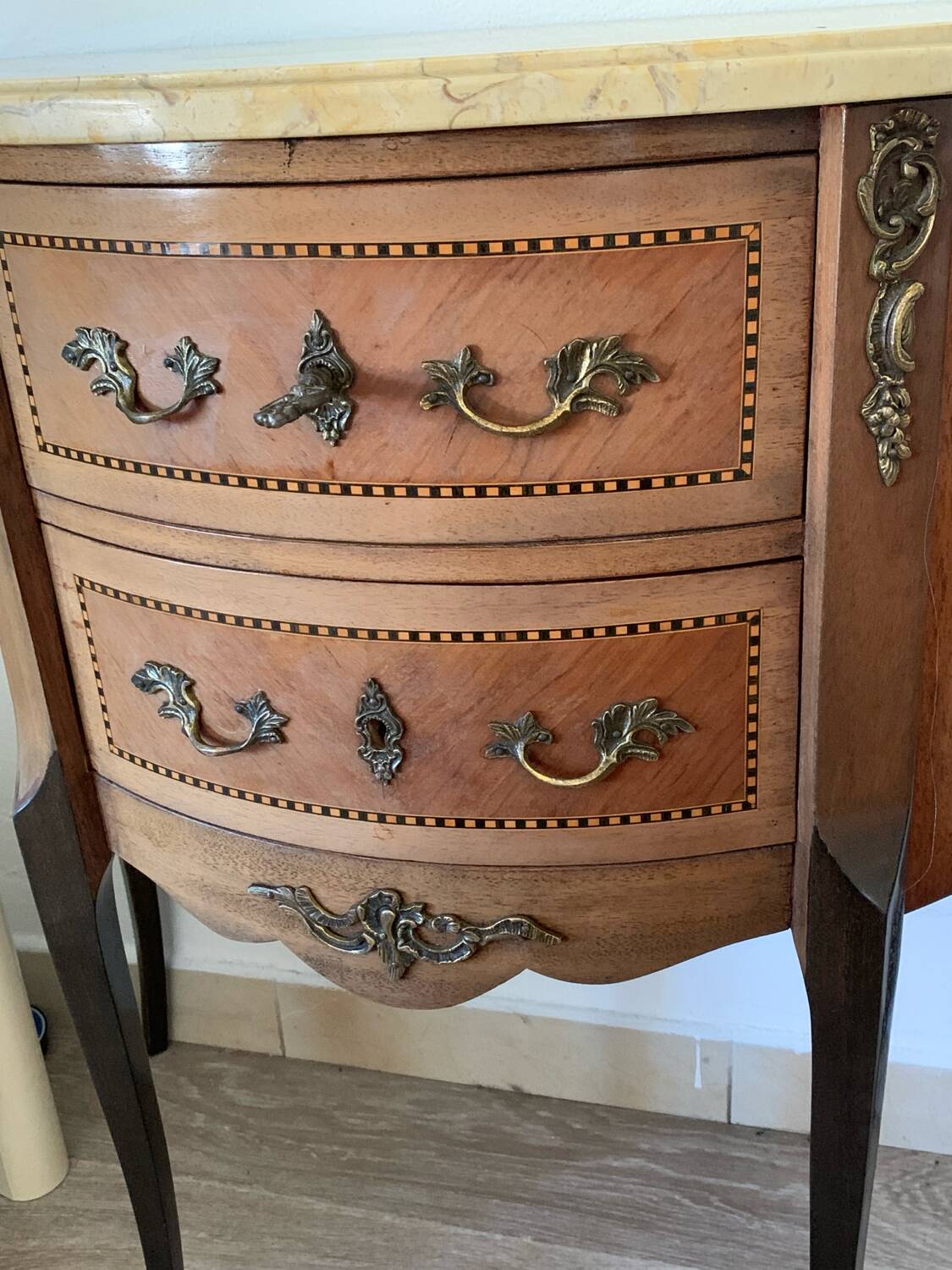 Small Louis XV style half-moon chest of drawers