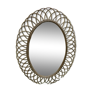 Miroir en rotin ovale 48x36.5 années
