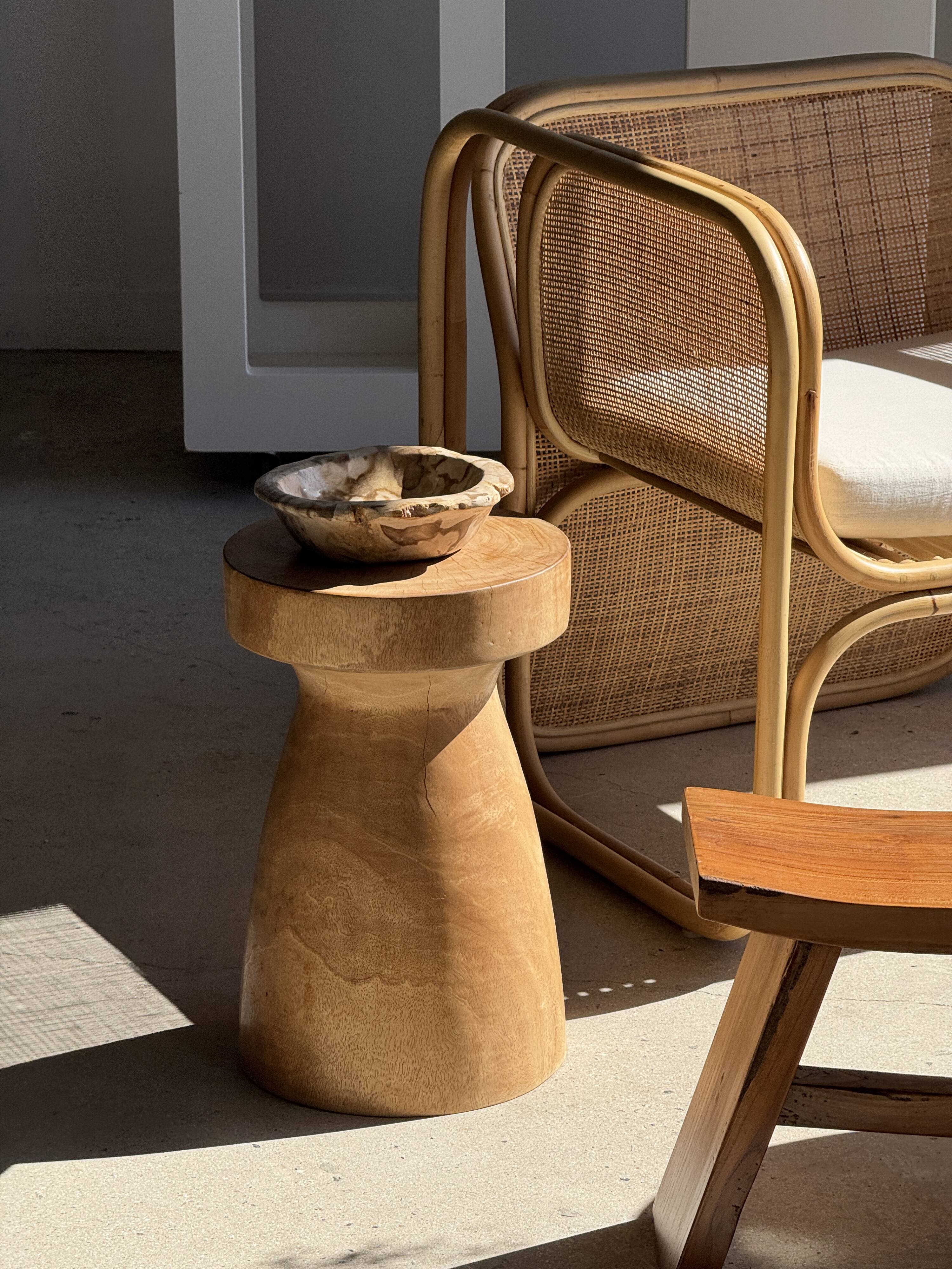 Stool, side table, end table in natural solid mango wood.