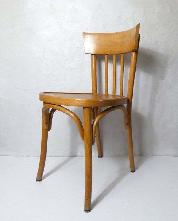 Ancienne chaise bistrot Baumann en bois courbé