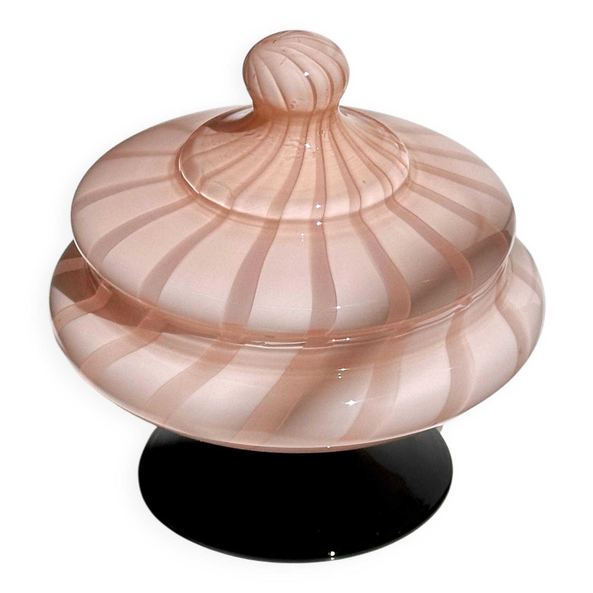 1950s Murano Opaline Glas Bonbonniere