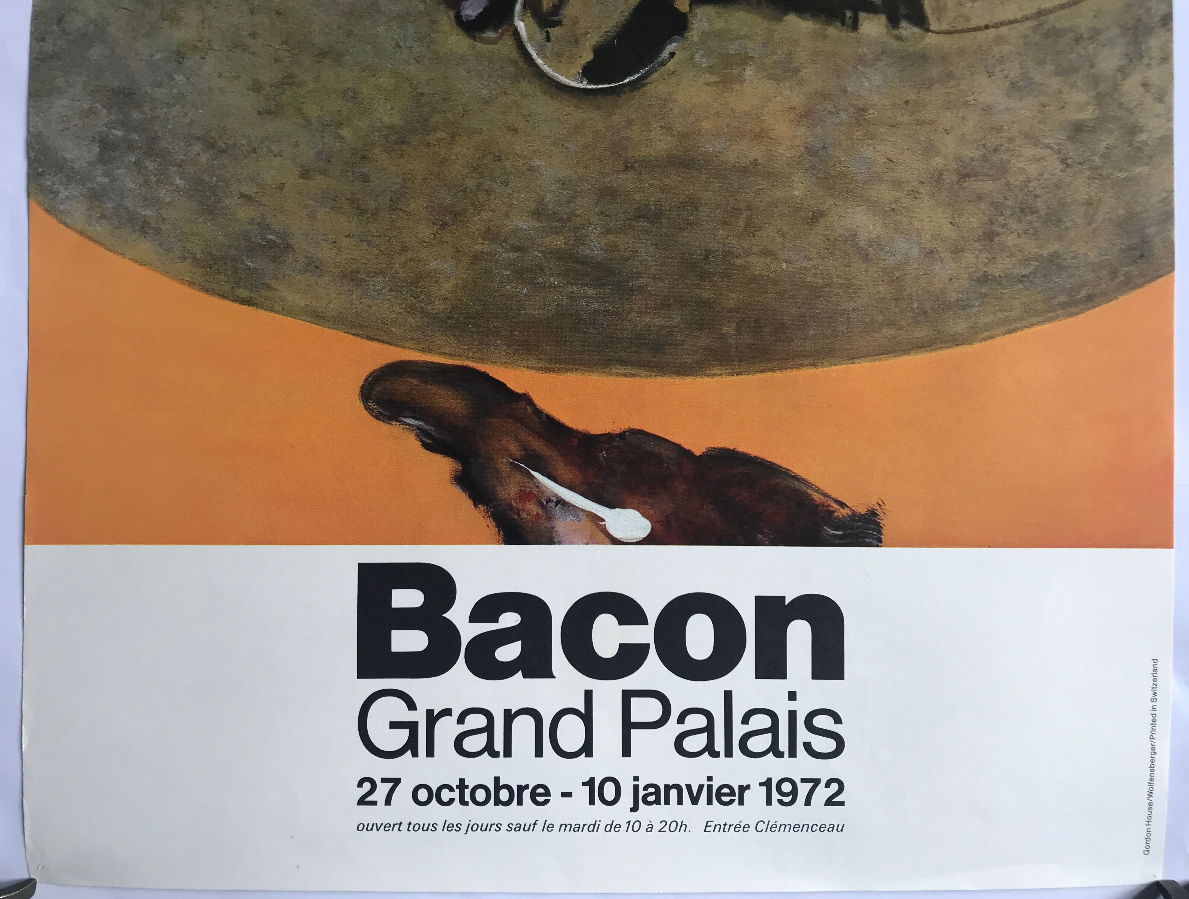 Affiche d'exposition originale de Francis Bacon, Grand Palais, 1972