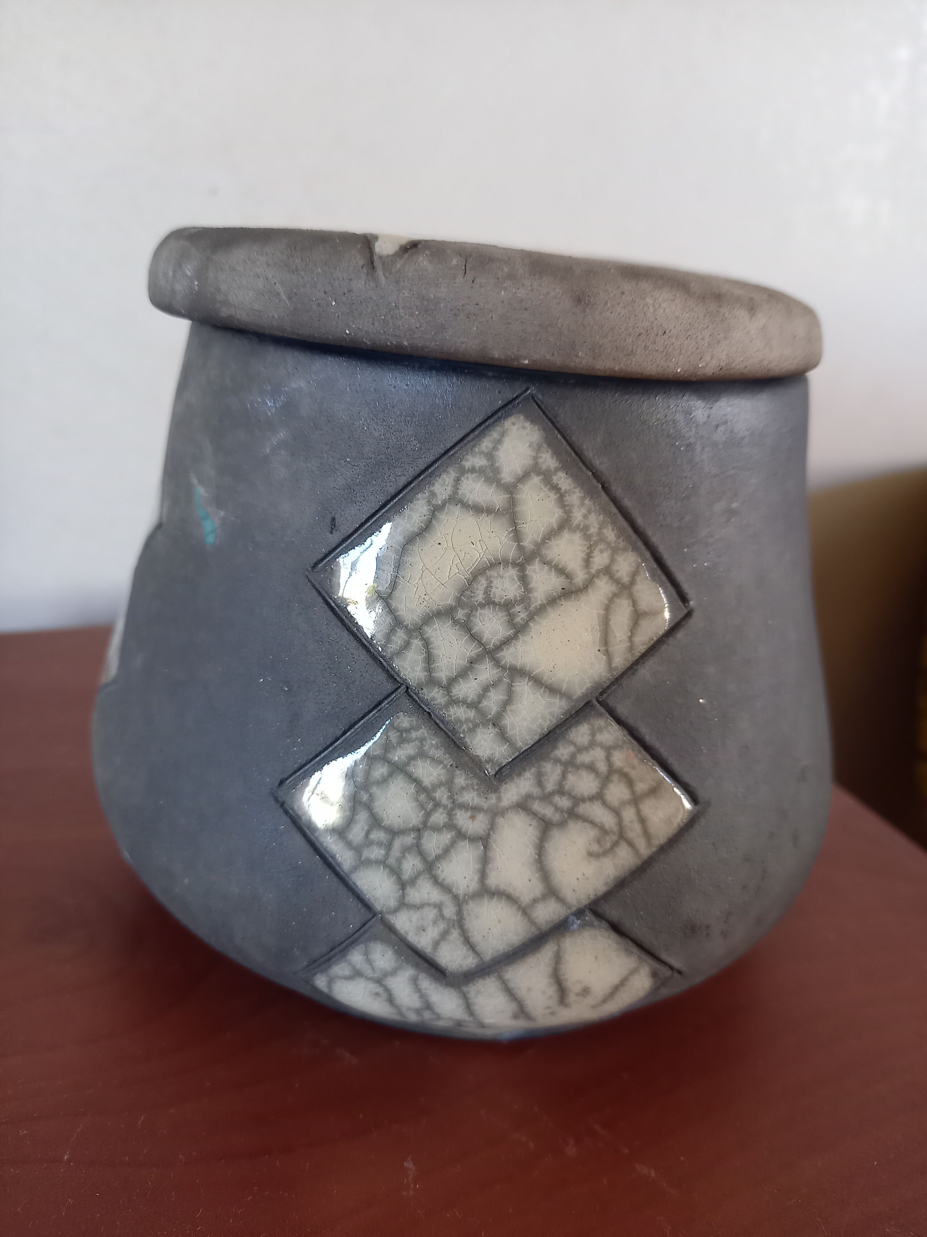 Covered pot Art Deco signed