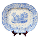 Large Decorative Platter Blue Transferware with Abbey Ruin early 19th C.
