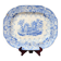 Large Decorative Platter Blue Transferware with Abbey Ruin early 19th C.