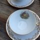 Set of 4 cups and sugar bowl Haute porcelaine de Berry