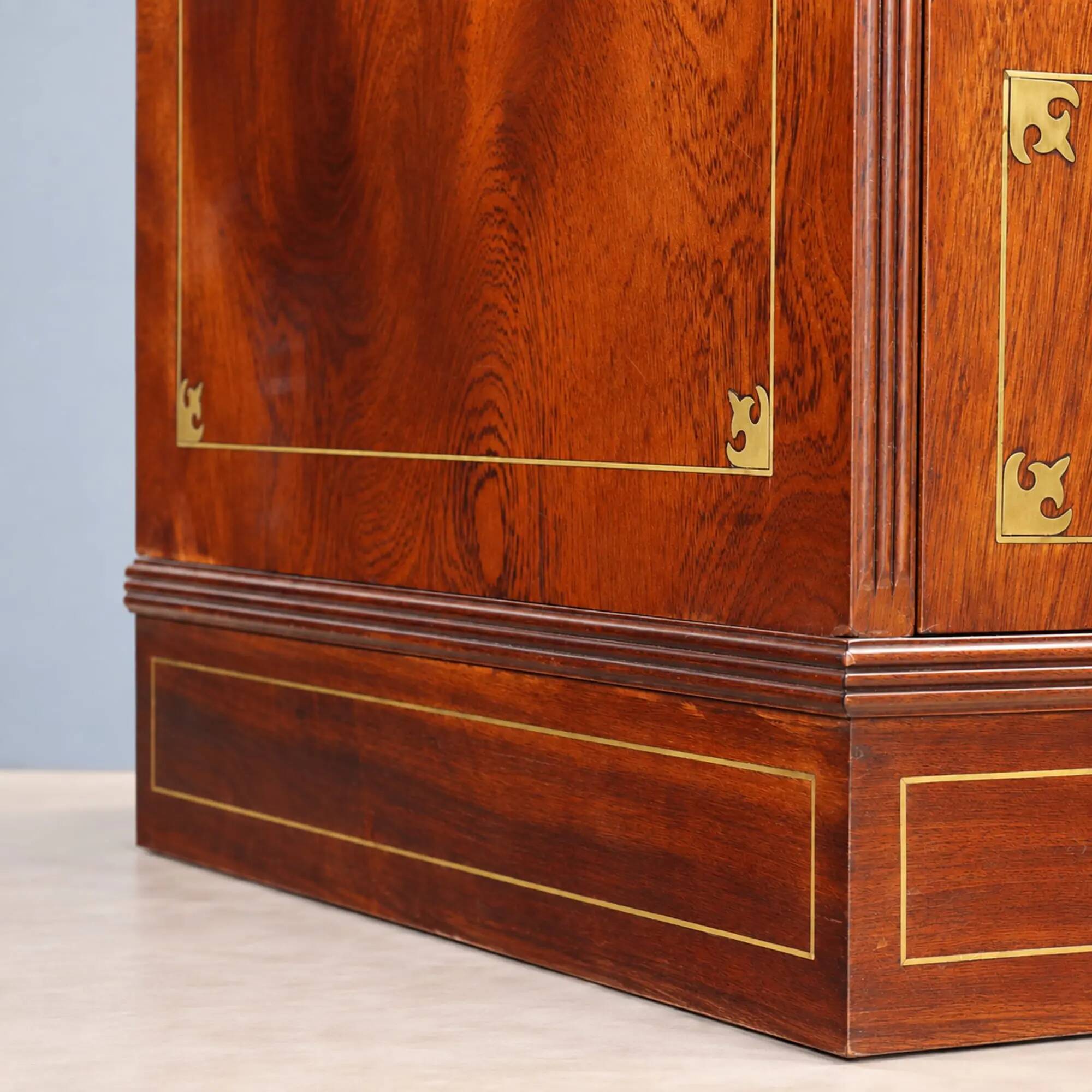 Antique mahogany and brass wardrobe, United Kingdom, 20th century
