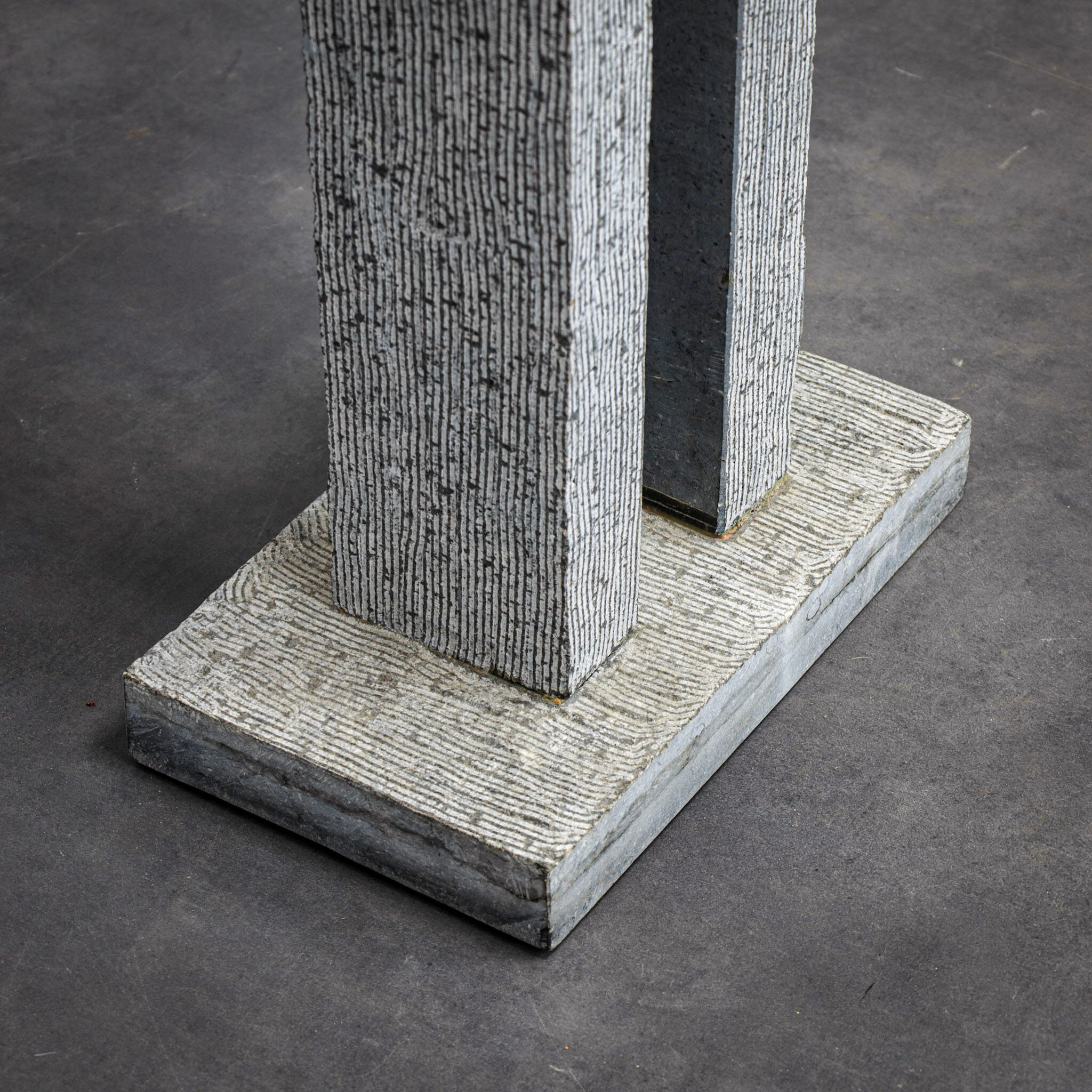 Abstract stone sculpture by Lode Tibos, Belgium, 2002