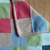 Couverture bébé , plaid crochet vintage 80X90 cm