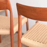 Chaises danoises en teck Mid-Century par Niels O. Møller # 77, set de 8