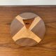 Plateau tournant en bois et verre midcentury modern