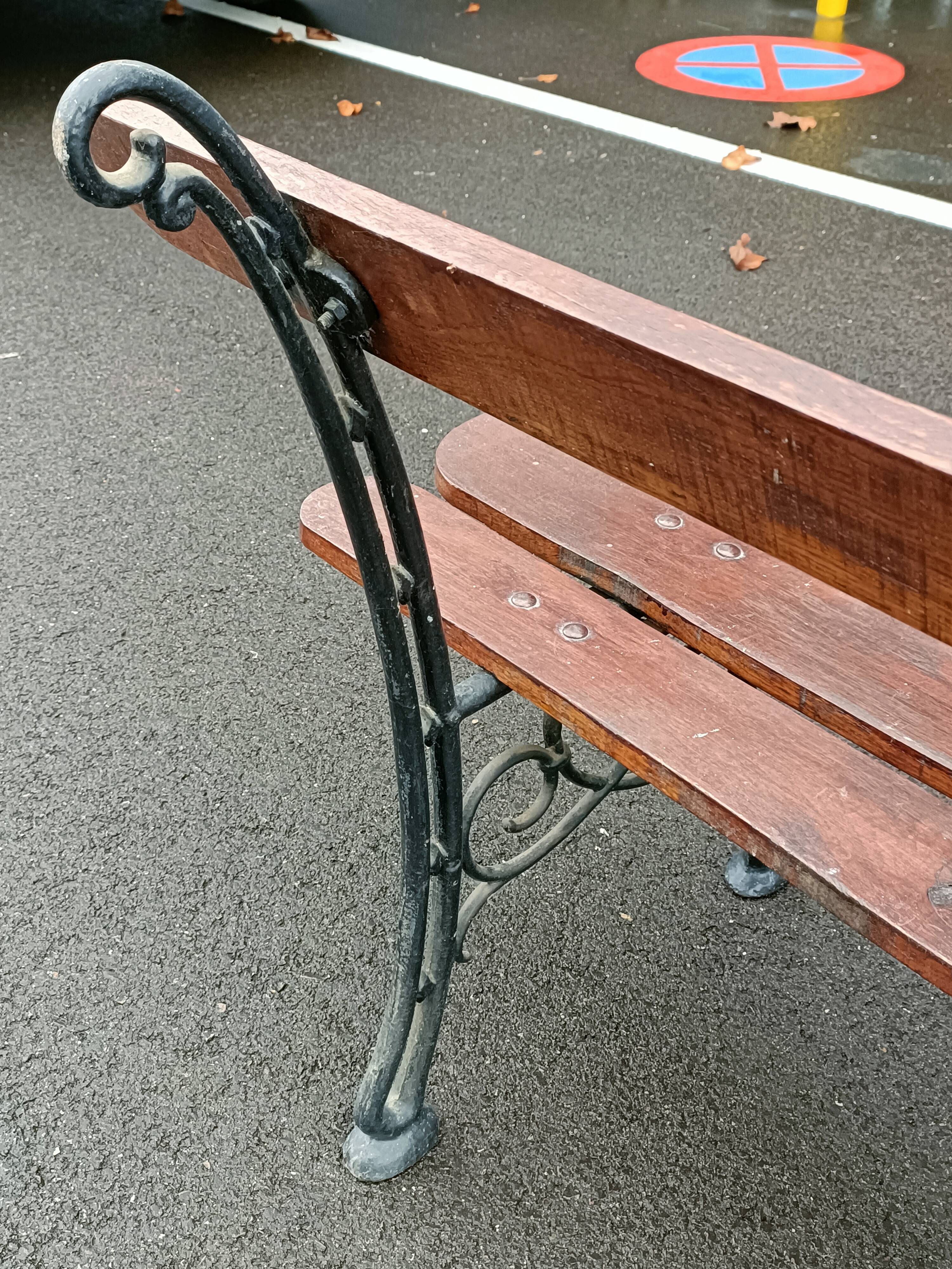 Old garden bench cast iron legs