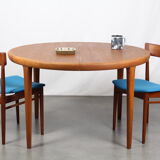 Table round Scandinavian teak