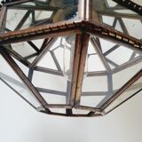Art Deco glass and brass pendant lamp