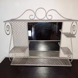 Vintage metal shelf with mirror