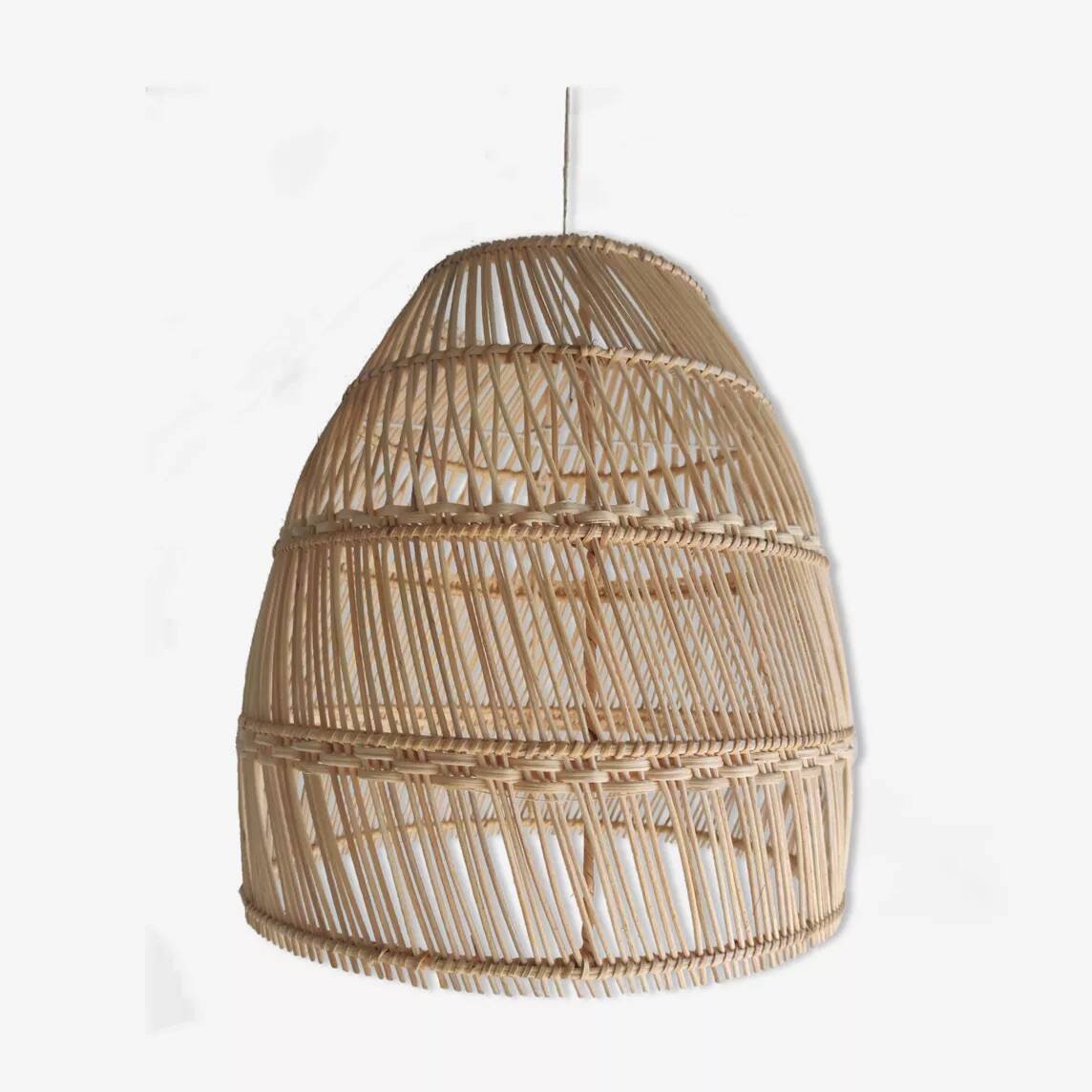 Bell-shaped rattan pendant or lampshade