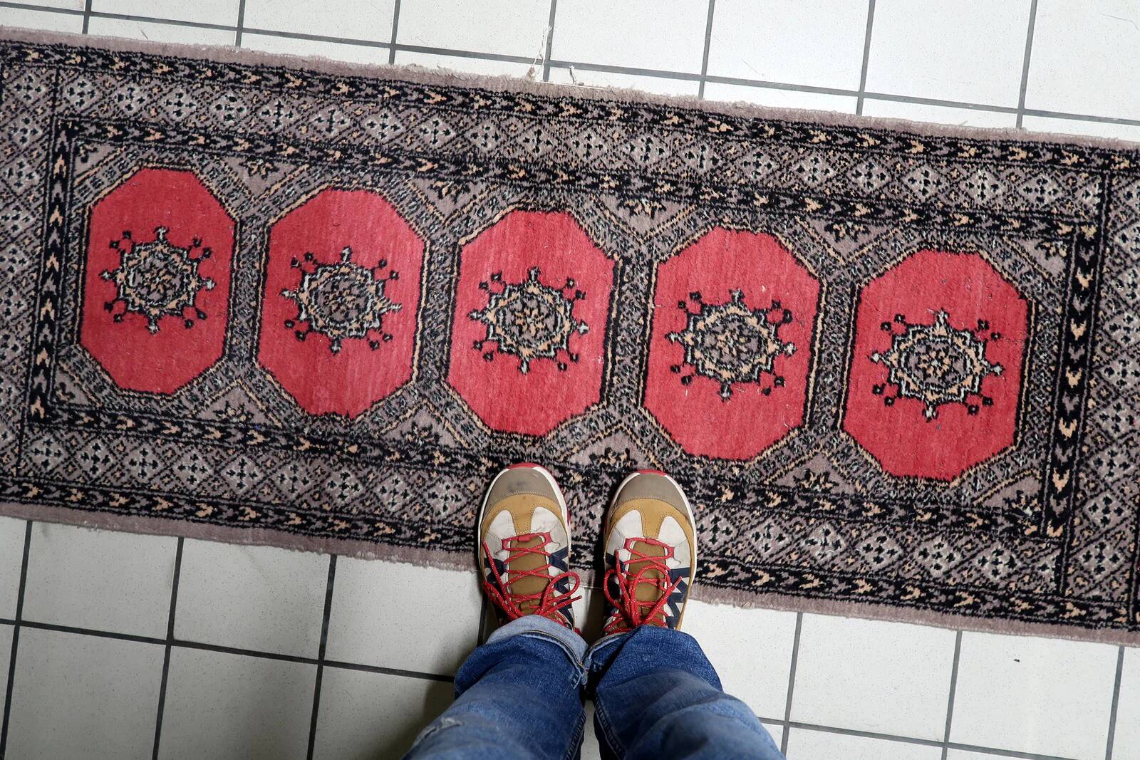 Vintage Uzbek Bukhara runner 63cm x 170cm 1960s