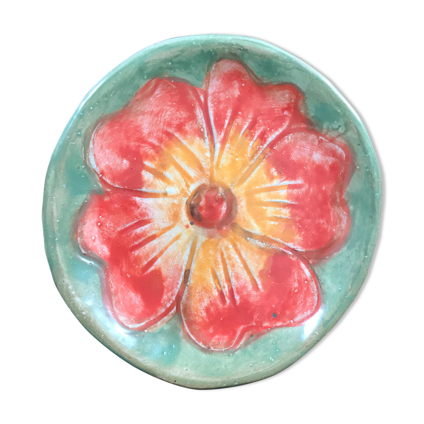 Orange flower trinket tray