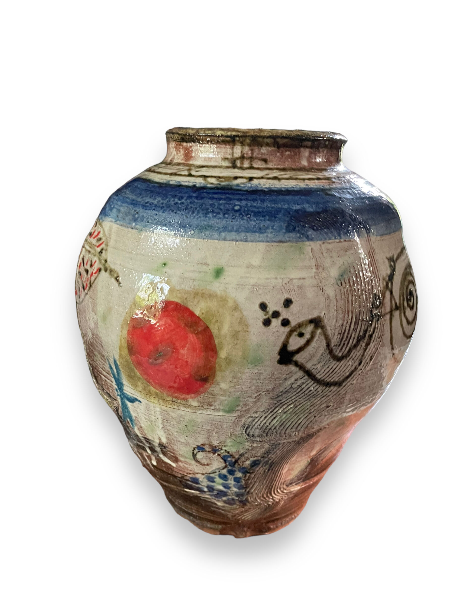 Glazed terracotta vase thierry basile