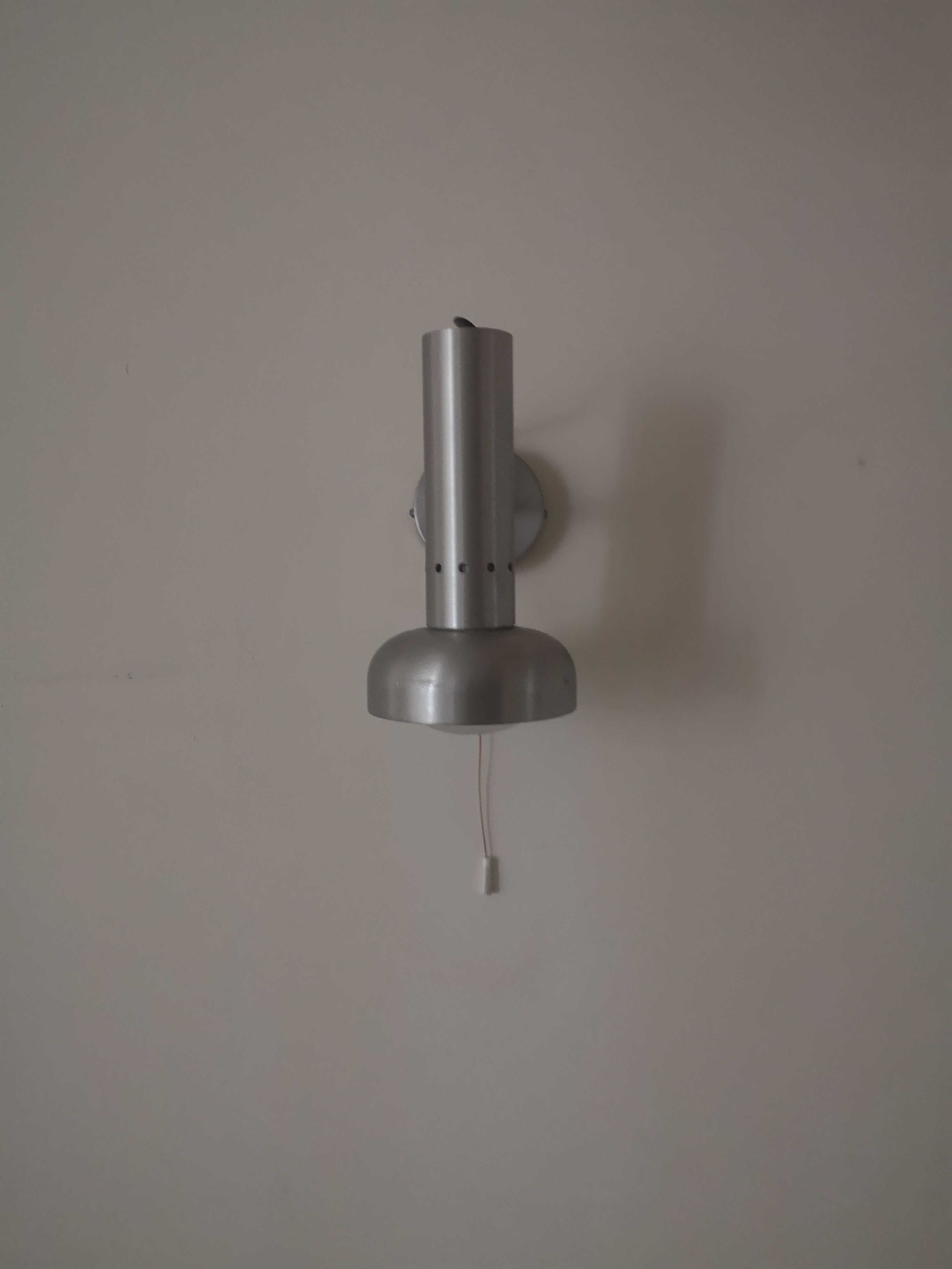 Wall lamp in brushed metal, design 1970