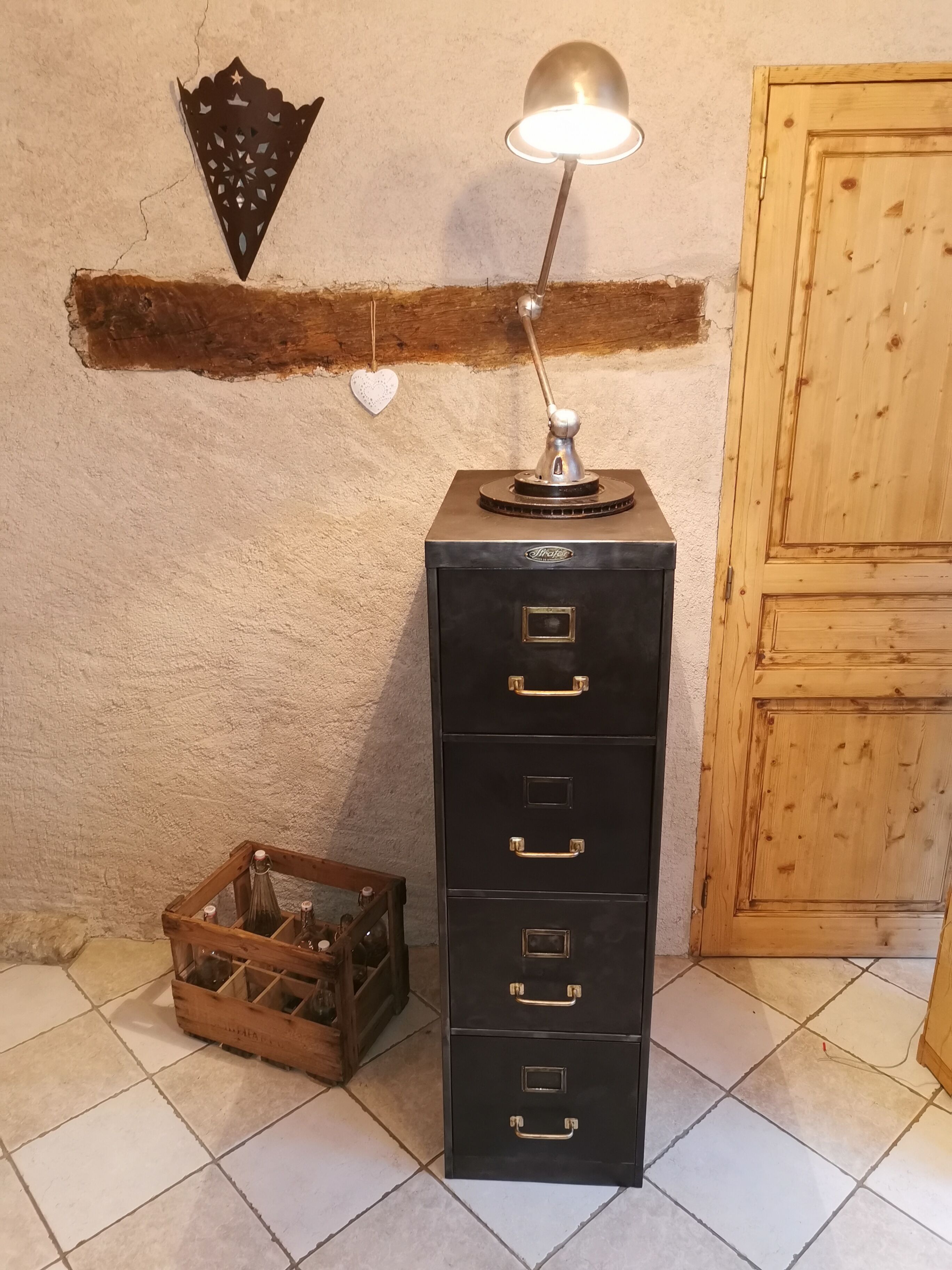 Industrial cabinet with strafor drawer