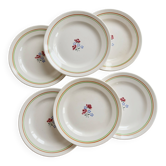 6 vintage dessert plates faience Saint-Amandinoise Saint-Amand model