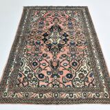 5x7 Wool Vintage Oushak Area Rug, Samon & Navy Blue Persian Rug, 142x209 Cm