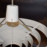 Satin white lacquered metal hanging from the 1960s