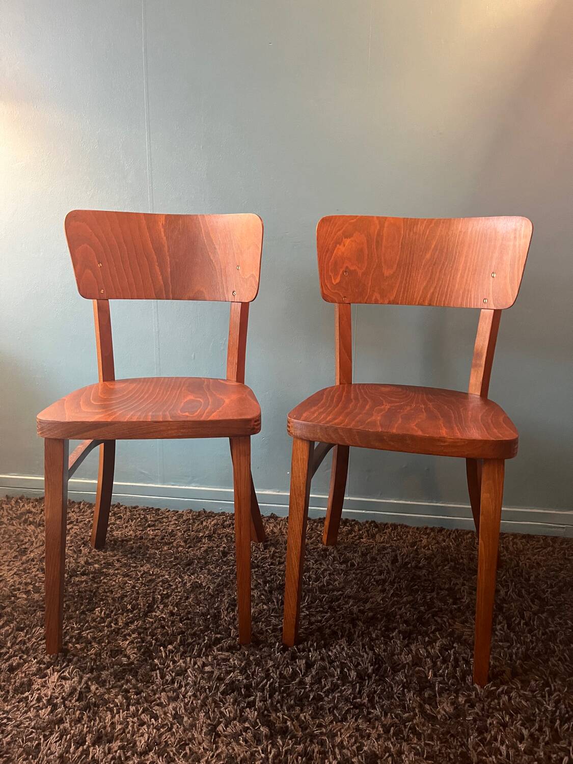 Paire chaise bistrot bois Thonet année 50/60