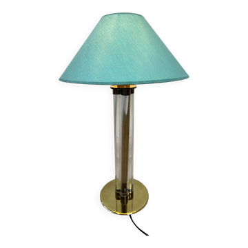 Vintage Hollywood Regency table lamp – brass and perspex
