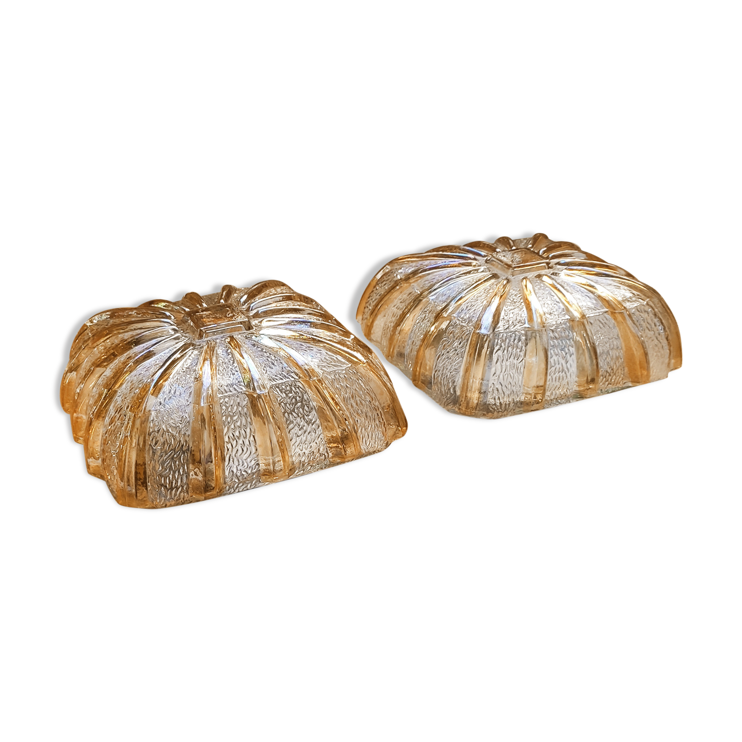 Duo of glass sconces
