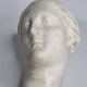Antique goddess bust in patinated plaster, old, 27 cm