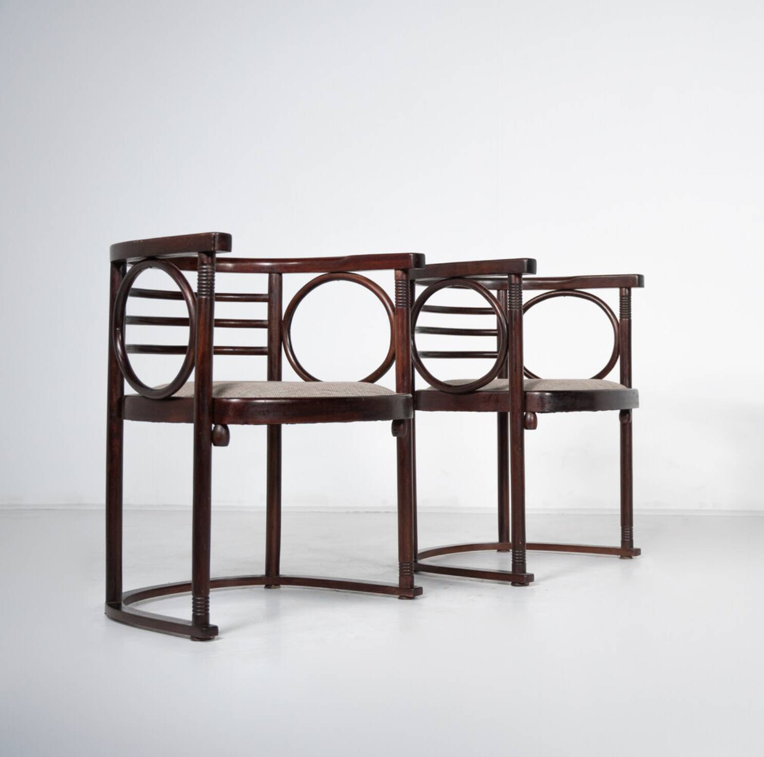 Pair of Fledermaus armchairs by Joseph Hoffman, Vienna, 1900s