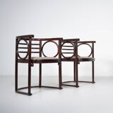 Pair of Fledermaus armchairs by Joseph Hoffman, Vienna, 1900s