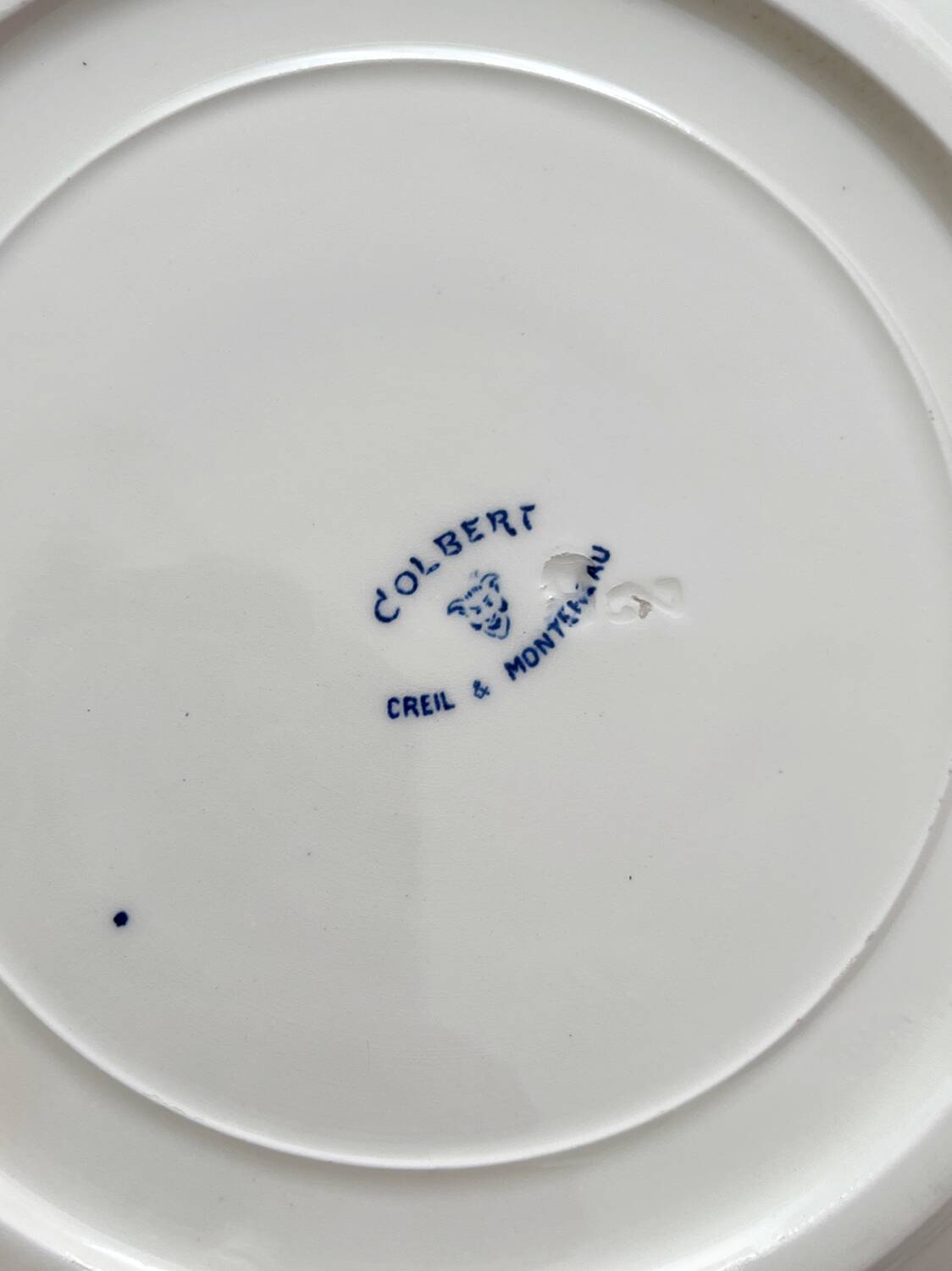 4 flat ironware plates “Colbert” Creil and Montereau