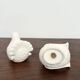 Ceramic salt and pepper set in white doves