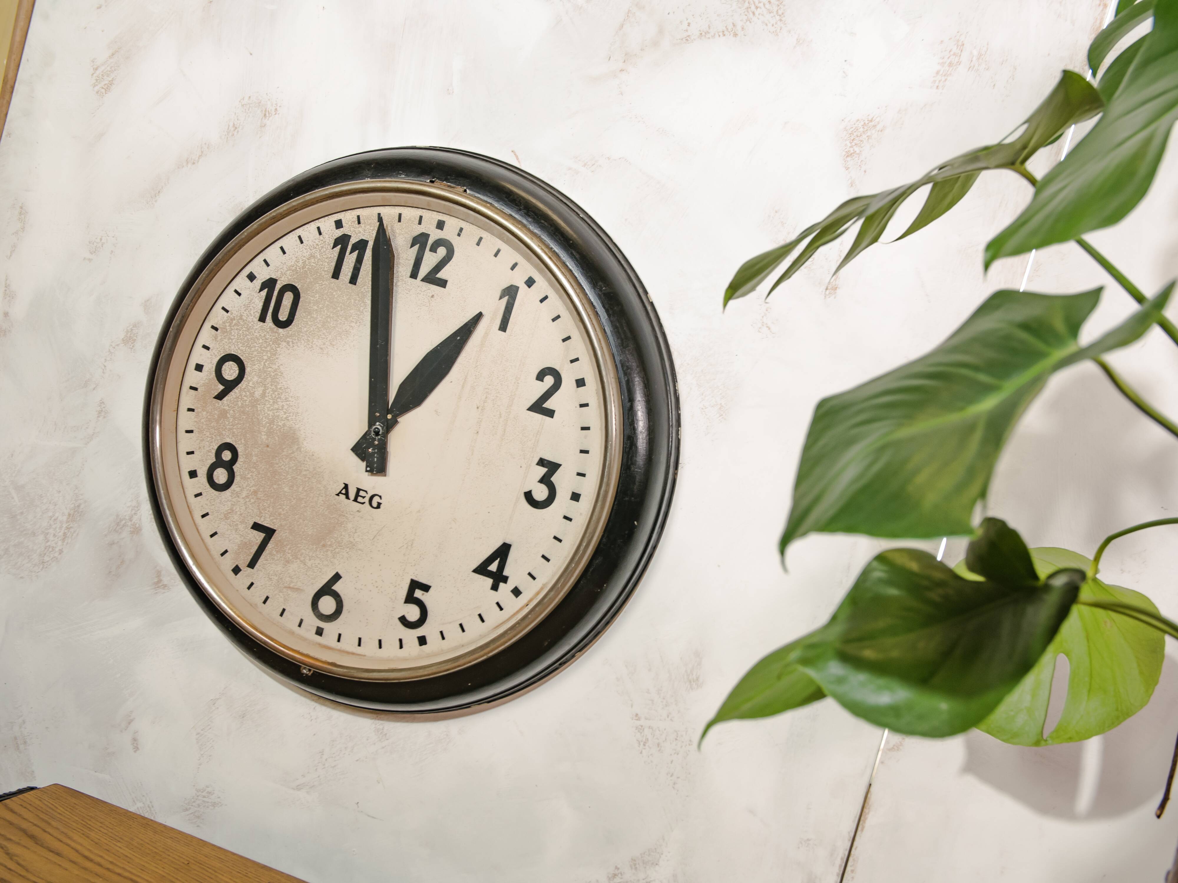 Grande 1950s AEG Station Wall Clock by Peter Behrens - Industrial Factory timepiece
