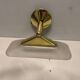 Brass Satinated Glass Sconces, 1980s, Set of 2